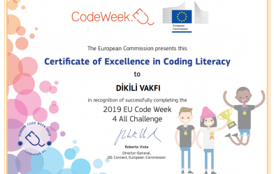 Codeweek Haftasında Mükemmellik Sertifikası aldık